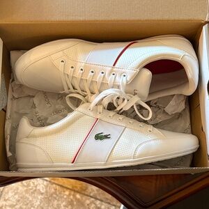 Lacoste White and Red Casual Sneakers